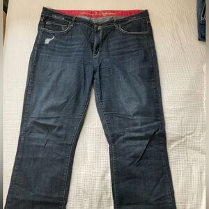 Classic Dark Blue Straight Leg Jeans